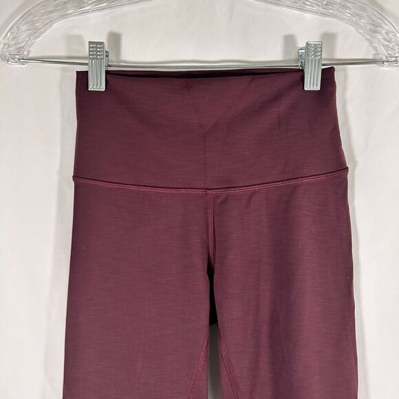 Lululemon Leggings Women's 4 Red Ankle Pull On Mid Rise Drawstring 21" Inseam - Picture 2 of 9